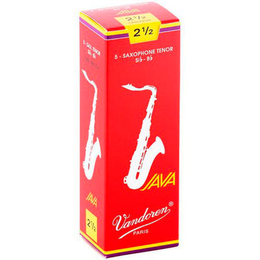 Paquete De 5 Cañas P/Sax Tenor Vandoren Java Filed Red No. 2 1/2, 2.5